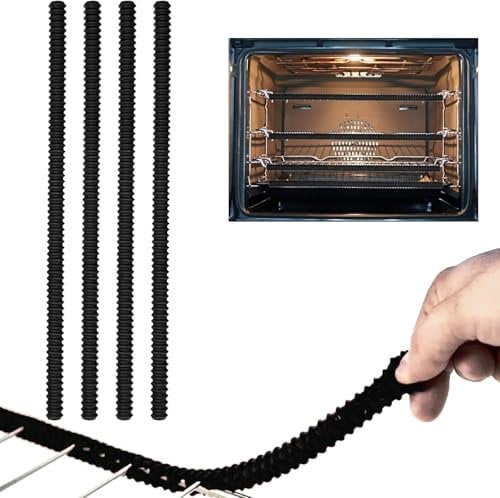 Silicone Oven Rack Shields 4 Pack Guards for Interior Use, Silicone Oven Rack Protectors, Heat Resistant Shelf Edge Guards, Protect Against Burns