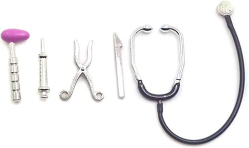5Pcs Mini Stethoscope Care Tools Dollhouse Dolls Miniature Garden Kit, Hospital Accessories Set for House Decoration Doll Miniature Dollhouse Decor Accessories