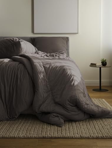 Bierbaum Juego de Ropa de Cama 4135, Jersey Melange Uni diseñado en Alemania, Color Gris Topo 80, 155 x 220 y 80 x 80 cm, tamaño cómodo