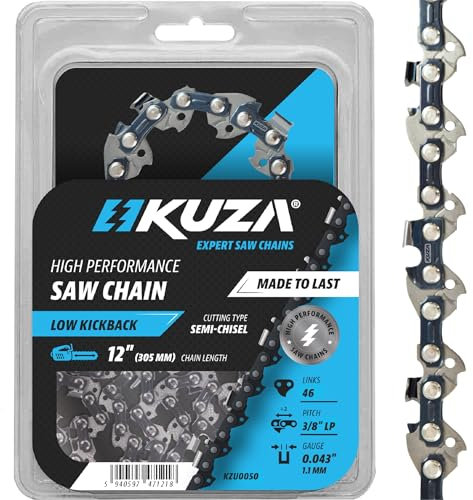 Catena per motosega, 30 cm, 12, 3/8, LP .043, 46 TG per Milwaukee, UC 3020A, Husq varna T540, Dolmar ES2A e più