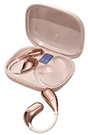 Generisch Ear-Hook Open Earbuds | Ear Clip Running Headphones | Wireless Ears Clip Knochen Leitung Kopfhörer mit LED Intelligent Display | offene Lärmdämmung Kopfhörer für Radfahren, Training