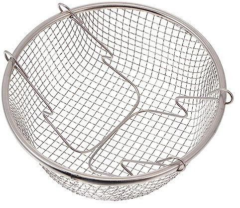 BESPORTBLE 1pc Stainless Steel Fry Basket Frying Stainless Wok Basket Deep Steal Fryer Basket Fried Fry Basket Reusable Holder Square Fry Basket Crisper Food Fryer Basket Commercial Silver