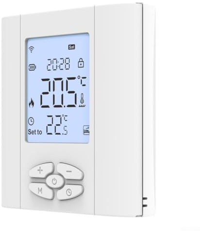 babominimer Termostato programmabile per attuatore valvola radiatore o caldaia a gas, telecomando e controllo vocale tramite app Life, 5+2/6+1/7 giorni