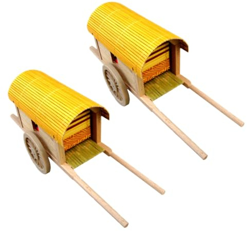 UKCOCO Miniatur Holz Kutschenmodell Retro Oldtimer Schreibtischdekoration für Zuhause und Büro