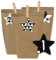 Papierdrachen Adventskalender zum Befüllen - 24 Geschenktüten und 24 Zahlenaufkleber und Klammern - Motiv Schwarze Sterne - zum Befüllen und Basteln - Weihnachten - Mini Set Nr 40