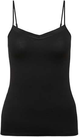 CALIDA Cate Spaghetti-Top Damen, mit Satin-Einsatz am Ausschnitt, verstellbare Träger