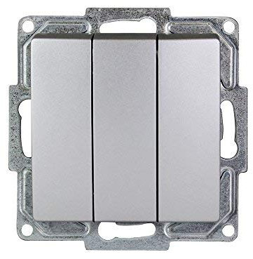 Schalterprogramm Gunsan Visage silber (3-fach Schalter Unterputz)