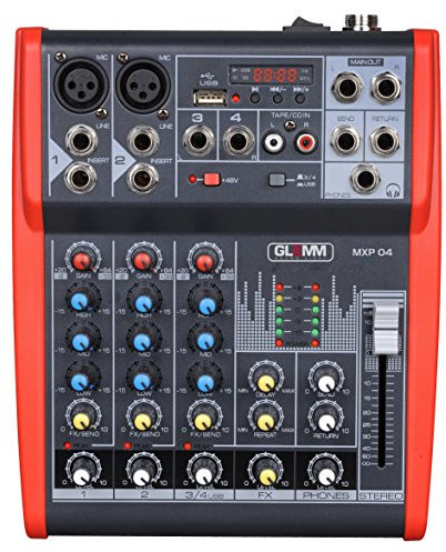 Karma MXP04 4-Kanal 20-20.000 Hz Schwarz Audio-Mischpult (4 Kanäle, 16 Bit, 20-20.000 Hz, 6,3 mm, 110-220 V, 48 V)