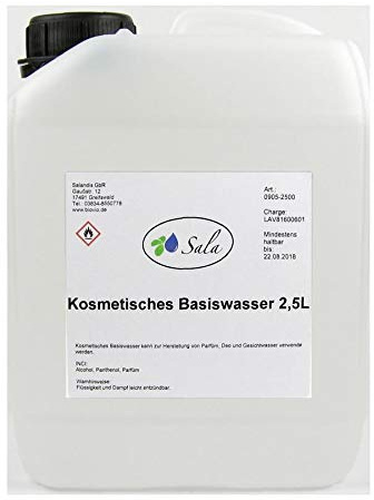 Sala kosmetisches Basiswasser parfümfrei 96% Alkohol 2,5 L 2500 ml Kanister