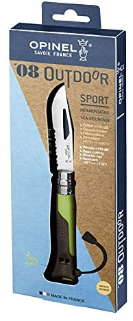 Véritables Couteaux OPINEL Outdoor N° 8 MER-Montagne Made in France (Terre-Vert)