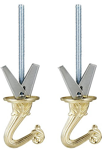 sourcing map 2 Pack Swag Hook Kit Brass Finish Plant Hanging Ceiling Hook