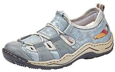 Rieker Ladies Casual Shoes L0561-12 - Blue Synthetic - UK Size 6.5 - EU Size 40 - US Size 8.5
