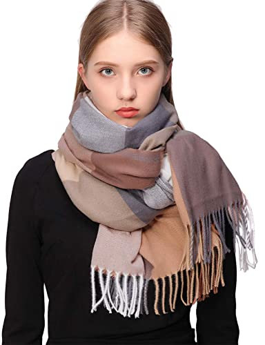 Schals Tücher Damen Winter Kariert Pashmina Schal Herbst Stola Festlich Warm XXL Schal Frauen Kuschelig Bunt