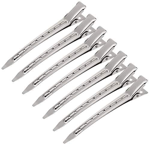 VOARGE 24 Stücke Silber Haarspangen, Ente Bill Haarspangen Metall Alligator Curl Clips Schnitt Clips Metallklemmen haarklemmen friseur Stahl-Haarclips,haarklammern friseurbedarf