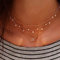 Handcess - Collane girocollo multistrato in stile bohémien, con ciondolo a forma di sole e stelline, con strass, per donne e ragazze, colore: oro