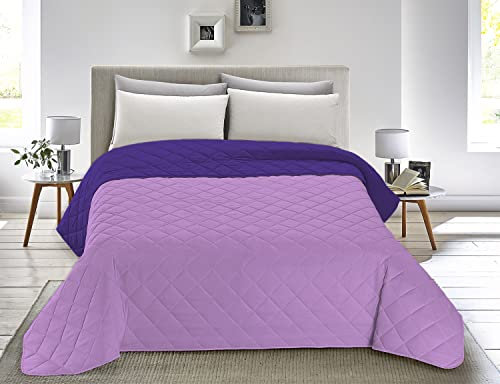 Banzaii Trapuntino, Copriletto Primaverile Estivo Singolo 170x260 cm Lilla/Melanzana Made in Italy