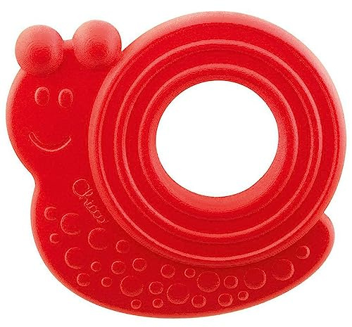 Chicco ECO+ Beißring Schnecke, Beißring für Neugeborene mit Noppen, aus weichem Biokunststoff, Beißspielzeug für Neugeborene und Kinder von 3 bis 18 Monaten