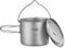 Tentock Olla de Titanio Camping 1100ml con Tapa y Asa Plegable Taza Titanio Portable Ultraligera Utensilios de Cocina para Senderismo Acampada