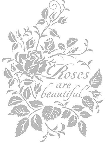 Ideen mit Herz Metallic Bügeltransfer | glänzend | DIN A4 | Textilien wie T-Shirts & Taschen mit Bügelmotiven verzieren | Bilder schnell & einfach aufbügeln | DIY Textildesign (Rosen 01 | silber)