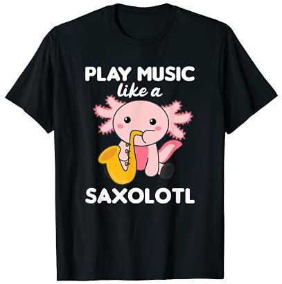 Saxolotl spielt Saxophon Musik ein süßes Axolotl T-Shirt
