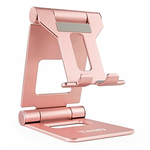 Tooq PH-KEOPS-OCASO - Soporte de sobremesa Ajustable para teléfono/Tablet hasta 10”, Rosa Velvet