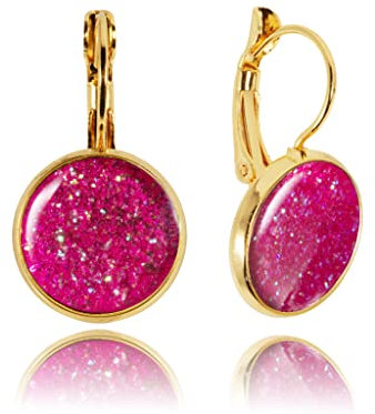 Pendientes de Gota Elegantes Clásico Glamouroso Pequeño Redondo Ligero; Joyería para Mujer (Estilo 41 - Rosa Oro)