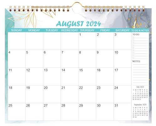 Kalender 2024 – 12 Monate Kalender ab jetzt – Dezember 2024, Wandkalender 2024 mit dickem Papier, 29,2 x 36,8 cm, Aquarell