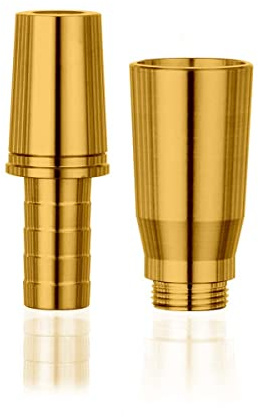 Aladin MVP Schlauchanschluss Mittel mit 18/8 Schliff im Set mit Kugel - Gold