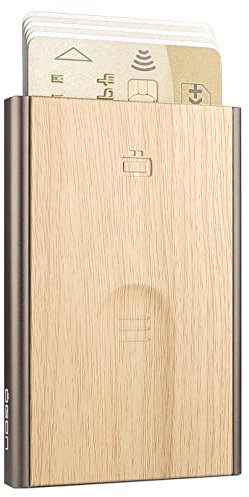 Automatischer kartenhalter aus Aluminium mit RFID Schutz, originelle, schlanke und minimalistische geldbörse für Herren und Damen, kapazität 1 bis 6 Karten, Modell Slider
