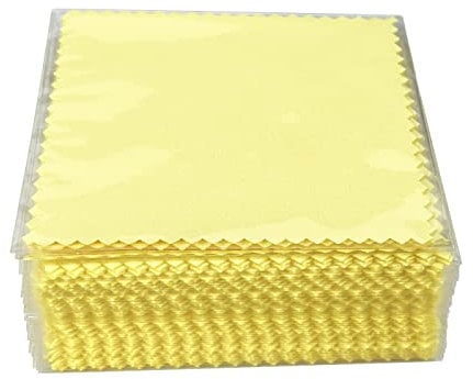 Haobase 50Pcs Jewelry Cleaning Cloth Polishing Cloth for Sterling Silver Gold Platinum (Yellow)