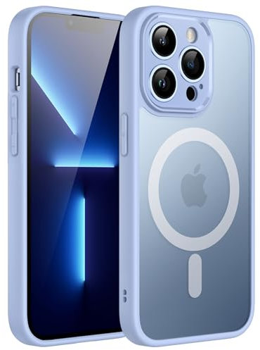 JETech Magnetic Case for iPhone 13 Pro Max 6.7-Inch, Compatible with MagSafe, Translucent Matte Back Camera Lens Full Protection Slim Shockproof Phone Cover (Sky Blue)