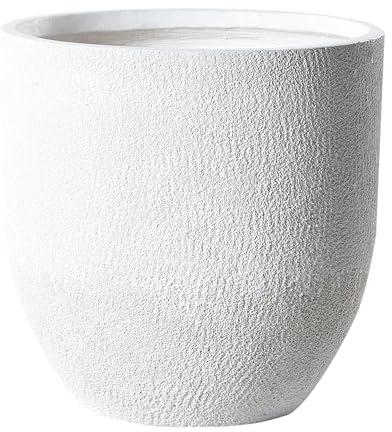 Outdoor Blumentopf Beton-Optik weiß rund 46 x 46 x 46 cm Modern Kannia