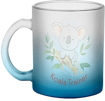 Fabulous Koala Trainer Drawing Original Cute - Tazza in vetro blu