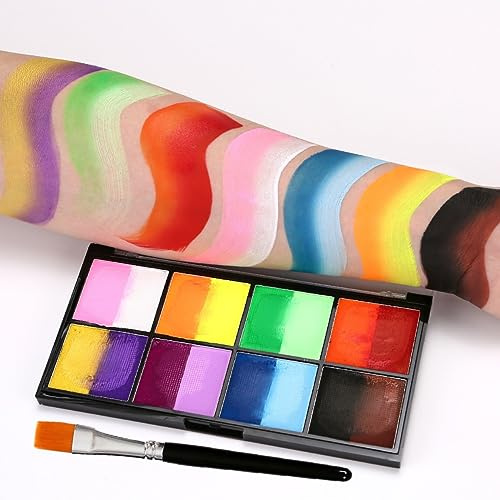 KARLOR Gesichtsfarben, 16 Farben Face Painting Kit mit Pinsel,wasserlöslich Theaterschminke Körperfarbe Body Painting Farben Gesichtsbemalung Halloween Schminke Fasching Festival