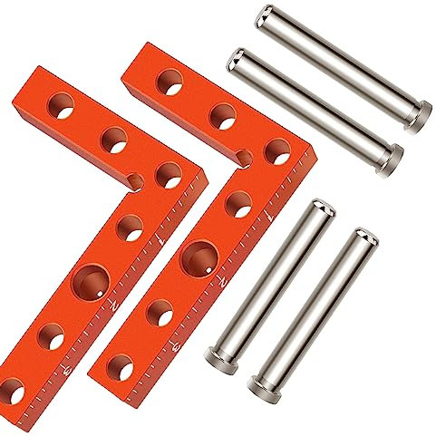 Generic Mini-Vierkant-Finder-Werkzeug, 90 Grad Präzisionsmaschinisten, quadratische Kantenmarkierungszentren, Holzbearbeitungswerkzeug, Markierungslehre, Rot, Aluminium, 9.65 cm