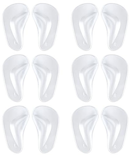 Soletta in Gel Di Supporto Arco Plantare Piede Piatto Solette Plantari Morbide Comode Ortopedico Plantare Sostegno per Alleviare Il Dolore Ai Piedi Fascite Plantare Uomo Donna Trasparente 6 Paia