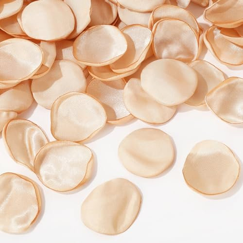 Whaline 600 Pcs Silk Rose Petals Champagne Gold Flower Petals Artificial Scatter Flowers for Bridal Shower Romantic Night Wedding Aisle Table Centerpieces Reception Tables Decorations