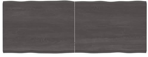 Camerina Tischplatte 160x60x(2-4) cm Massivholz Behandelt Baumkante Stabile Tischplatte DIY Schreibtischplatte Bürotischplatte