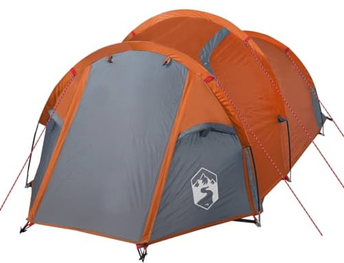 vidaXL Tenda da Campeggio a Tunnel 2 Persone Arancione Impermeabile