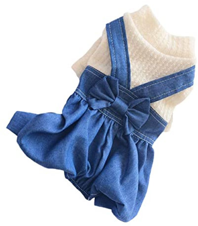 Beavorty Jeansweste für Hunde Coole Haustierkleidung Latzhose Hundeweste Größe L Coole Haustierkleidung für Hunde