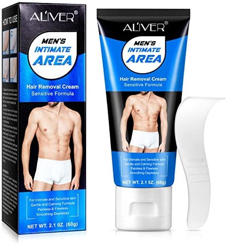 Intimate/Private Hair Removal Cream for Unwanted Hair in Underarms, Private Parts, Pubic & Bikini Area, Painless Flawless Depilatory Cream for Men, Sensitive Formula for All Skin Types, 2.1 Oz
