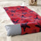 Delindo Lifestyle Frottee Strandtuch mit Kopfkissen rot, 100% Baumwolle, Strandlaken mit Kissen ist 80x180 cm groß