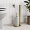 ARCHITECKT® Brushed Brass Square Freestanding Toilet Roll Holder Bathroom Accessories Toilet Paper Holder