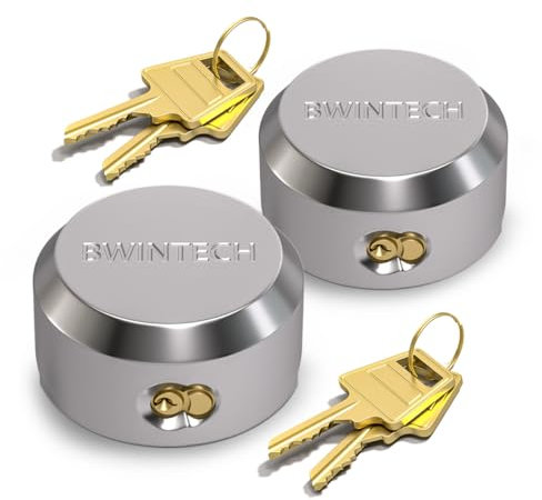 Bwintech 2 Set di Lucchetti Con Grilli Nascosti, Serratura di Sicurezza in Acciaio Massiccio Per Furgoni, Serratura Della Porta Del Rimorchio Con 4 Chiavi Identiche