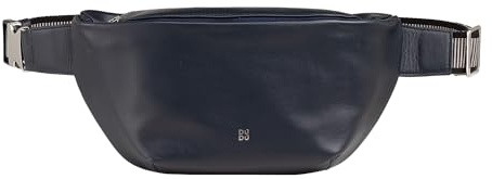 DUDU Gürteltasche aus echtem Leder mit verstellbarem Gurt, elegantes, geräumiges Design, 3-Reißverschluss-Gürteltasche, für Damen und Herren Navy