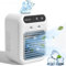 Ventilador Portátil Aire Acondicionado Mini Refrigerador De Aire Recargable Ventilador De Aire Acondicionado USB Con 2 Nieblas Frías Y Tanque De Agua De 500 Ml Para Habitación, Viajes,White