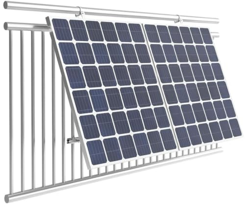 Balkonkraftwerk Halterung verstellbar - Solarmodul Halterung Winkel 15-30° | Aus witterungsbeständigem Aluminium, Neigungswinkel 15-30° für mehr Ertrag, werkzeugarme DIY-Montage, Material inklusive