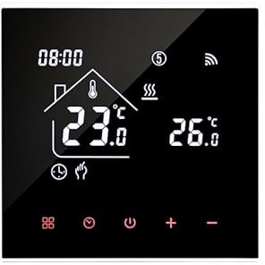 RKHK M4 White Smart Wi-Fi Thermostat for Underfloor & Water Heating, 230V Digital Wall Thermostat, Tuya App Control, Compatible with Alexa & Google Assistant - Smart Home Heater Controller