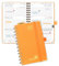 POPRUN Taschenkalender 2025 2026 Klein Ringbuch mit Hardcover, ca. A6 (16 x 10,5 cm) - Kalender 2025 2026 Klein (Aug.2025-Dez.2026) - Wochenplaner mit Vergoldete Schutzecken - Orange