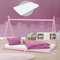 ML-Design Letto Singolo per Bambini e Bambine 90 x 200 cm in Legno di Pino Massiccio Rosa Design Tepee con Rete Telaio a Doghe Lettino Basso a Forma di Tenda Indiana Giroletto con Materasso da 16 cm